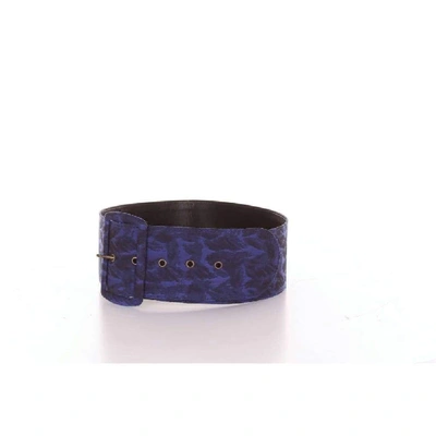 Shop Aglini Women's Blue Leather Belt
