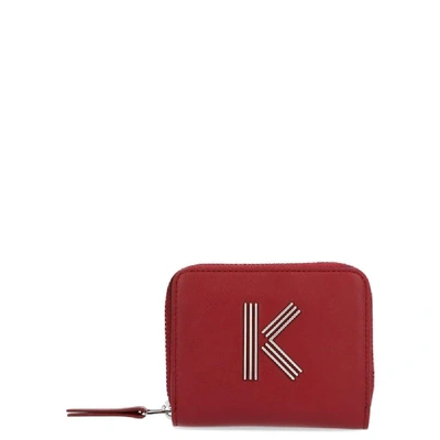 Shop Kenzo Burgundy Leather Wallet