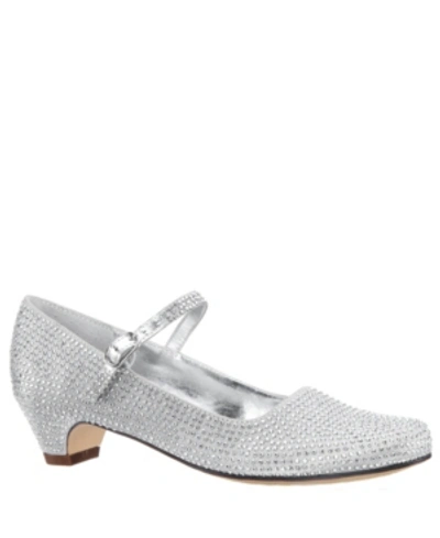 Shop Nina Zellia Little Girls Mary-jane In Silver-tone