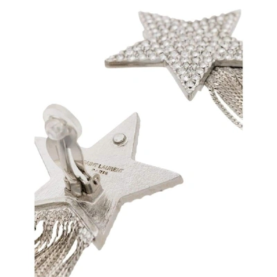 Shop Saint Laurent Women's Silver Metal Earrings