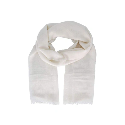 Shop Brunello Cucinelli White Cashmere Scarf