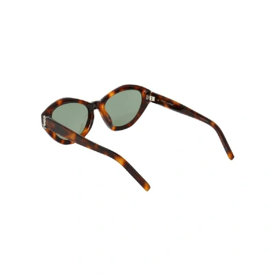 Shop Saint Laurent Women's Brown Metal Sunglasses