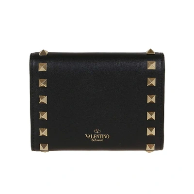 Shop Valentino Black Leather Wallet