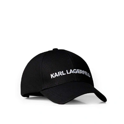 Shop Karl Lagerfeld Black Cotton Hat