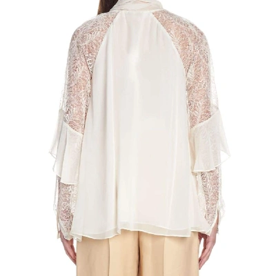 Shop Diane Von Furstenberg Women's White Silk Blouse