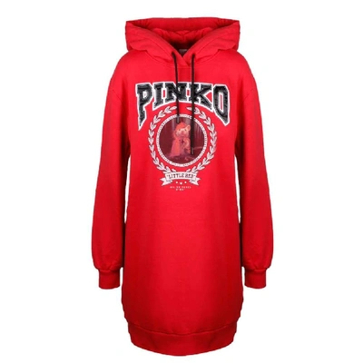 Shop Pinko Women's Red Cotton Sweatshirt