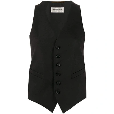 Shop Saint Laurent Women's Black Wool Vest