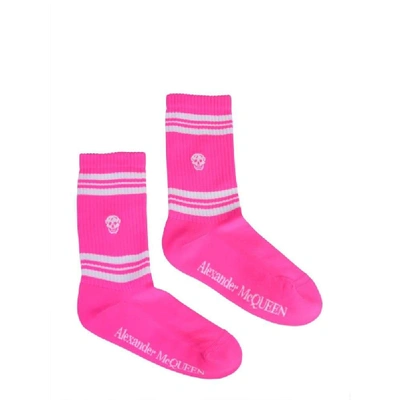 Shop Alexander Mcqueen Fuchsia Polyamide Socks