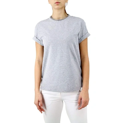 Shop Brunello Cucinelli Grey Cotton T-shirt