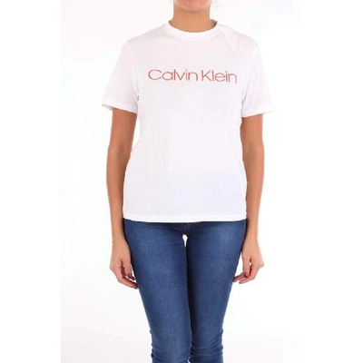 Shop Calvin Klein White Cotton T-shirt
