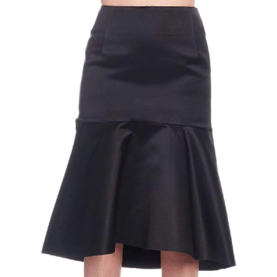 Shop Balenciaga Women's Black Silk Skirt