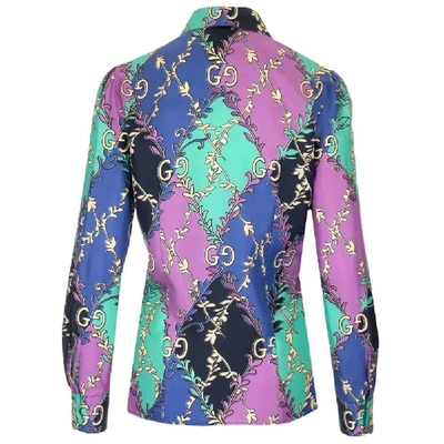 Shop Gucci Women's Purple Silk Blouse