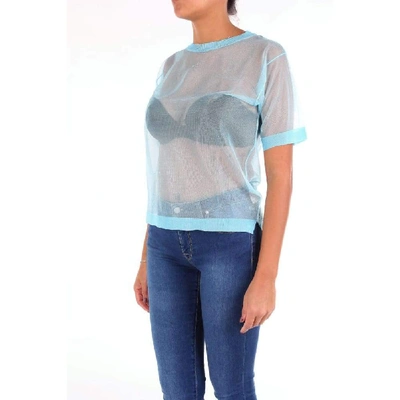 Shop Altea Women's Light Blue Cotton T-shirt