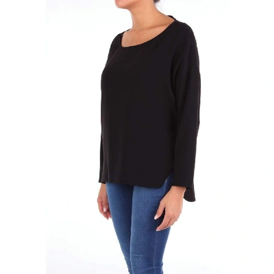 Shop Alberto Biani Black Silk Blouse