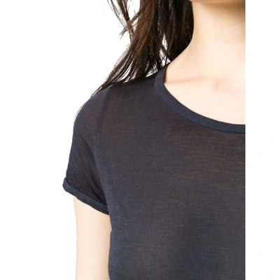 Shop Avant Toi Women's Blue Cotton T-shirt