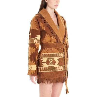 Shop Alanui Brown Leather Cardigan