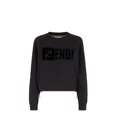 Shop Fendi Women's Black Cotton Sweatshirt