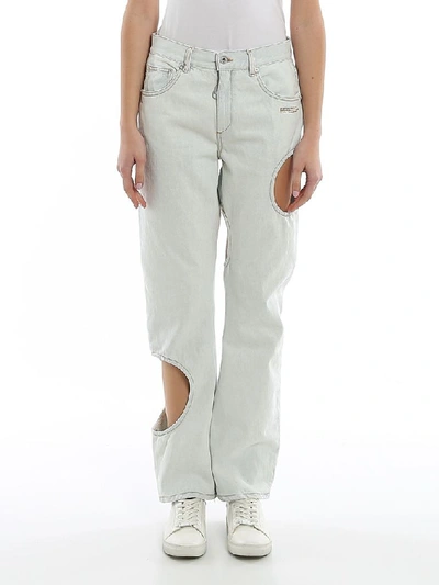 Shop Off-white Women's Light Blue Cotton Jeans