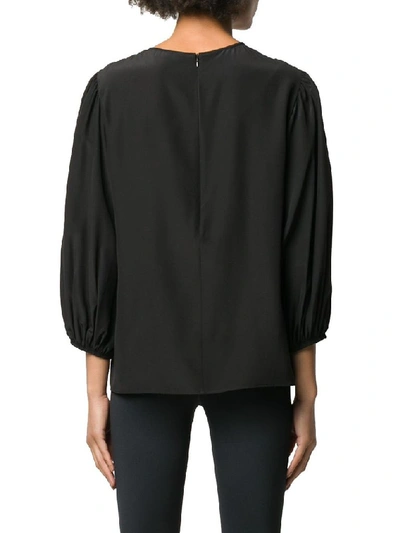 Shop Red Valentino Black Silk Blouse