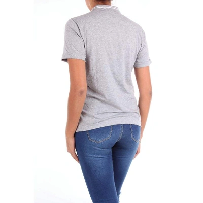 Shop Eleventy Women's Grey Cotton Polo Shirt