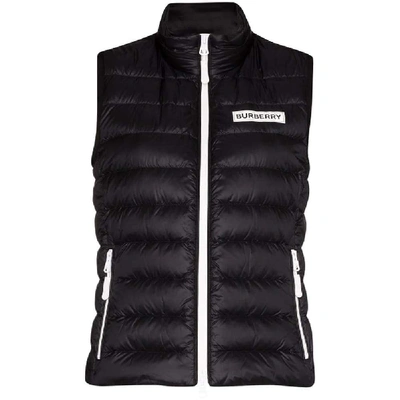 Shop Burberry Black Polyester Vest