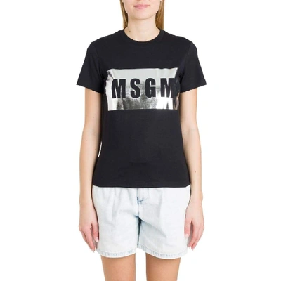 Shop Msgm Black Cotton T-shirt