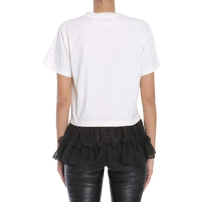 Shop Mm6 Maison Margiela Maison Margiela Women's White Cotton T-shirt