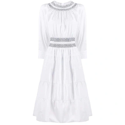 Shop Prada White Cotton Dress