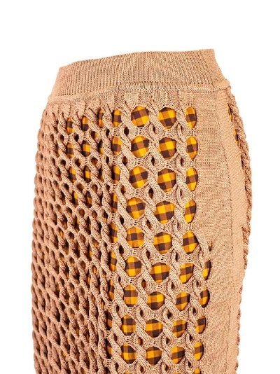 Shop Fendi Beige Cotton Skirt