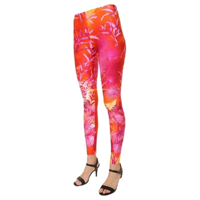 Shop Versace Fuchsia Polyamide Leggings