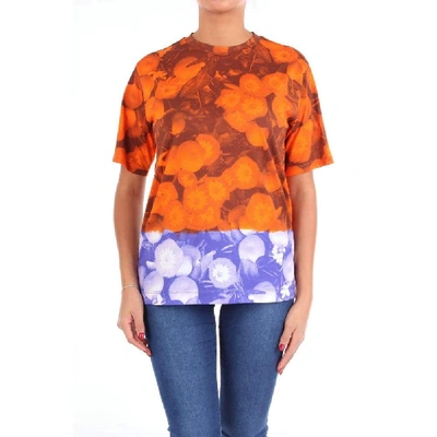 Shop Dries Van Noten Orange Cotton T-shirt