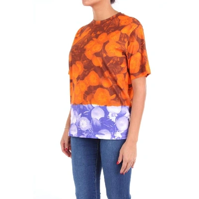 Shop Dries Van Noten Orange Cotton T-shirt