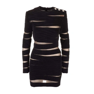 Shop Balmain Black Viscose Dress