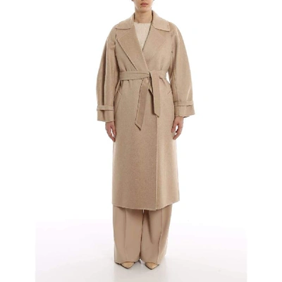 Shop Max Mara Women's Beige Cashmere Coat