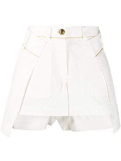 Shop Sacai Women's White Cotton Shorts