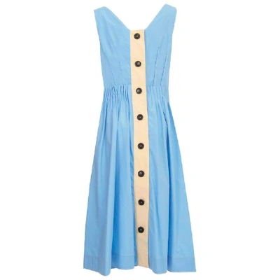 Shop Marni Light Blue Cotton Dress