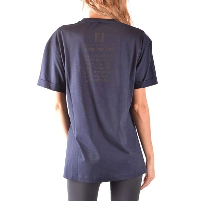 Shop Fendi Women's Blue Cotton T-shirt