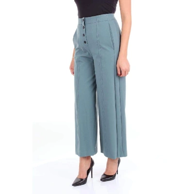 Shop Alysi Blue Cotton Pants