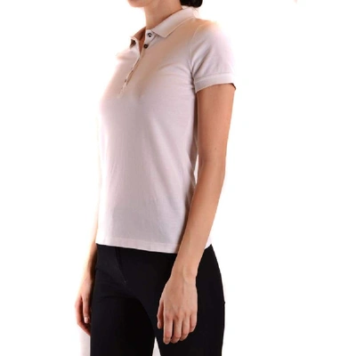 Shop Burberry Women's White Cotton Polo Shirt