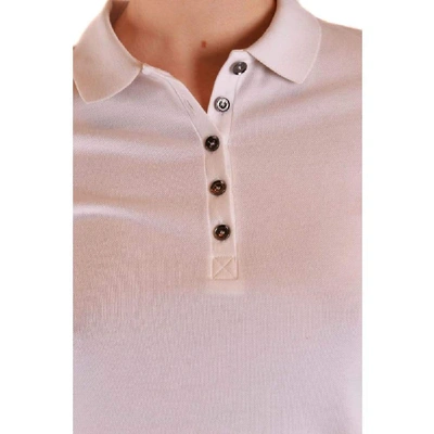 Shop Burberry Women's White Cotton Polo Shirt
