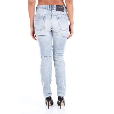 Shop Balmain Light Blue Cotton Jeans