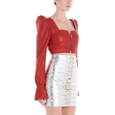 Shop Manokhi Red Leather Top