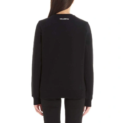 Shop Karl Lagerfeld Black Cotton Sweatshirt