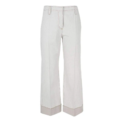 Shop Brunello Cucinelli White Cotton Jeans