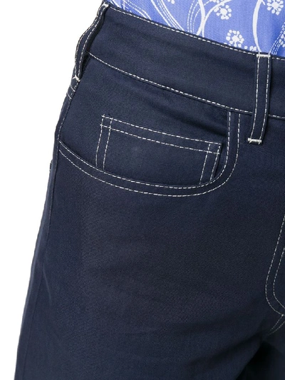 Shop Kenzo Women's Blue Cotton Pants