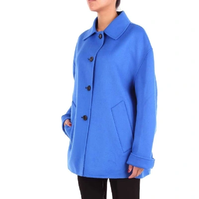 Shop Marni Women's Blue Wool Coat