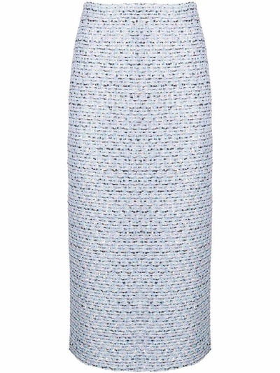 Shop Alessandra Rich Light Blue Polyester Skirt
