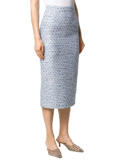 Shop Alessandra Rich Light Blue Polyester Skirt