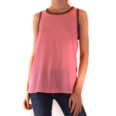 Shop Pinko Women's Pink Polyester Tank Top
