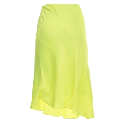 Shop Helmut Lang Yellow Viscose Skirt